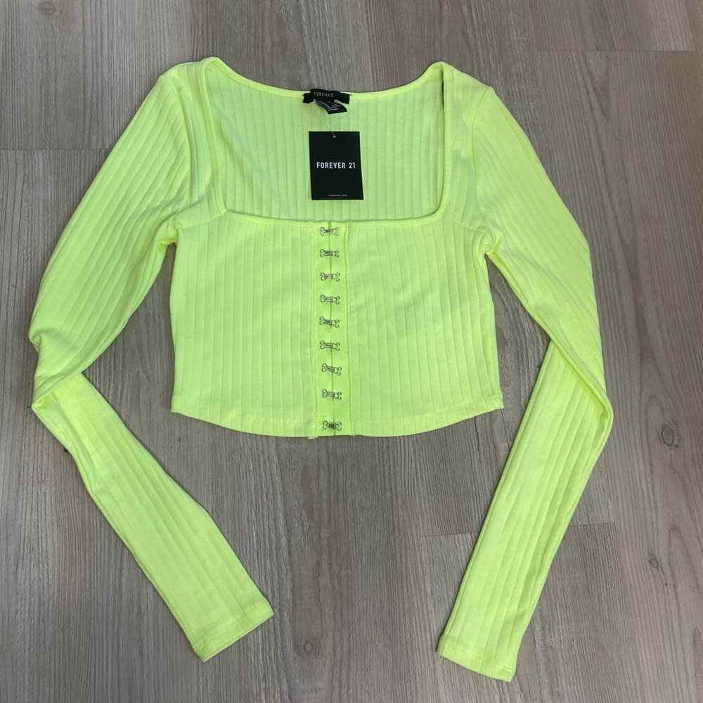 FOREVER 21- Lime Green Long Sleeve Top